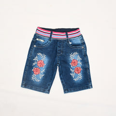 EMBROIDERED DENIM GIRLS SHORTS