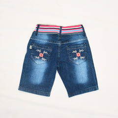 EMBROIDERED DENIM GIRLS SHORTS