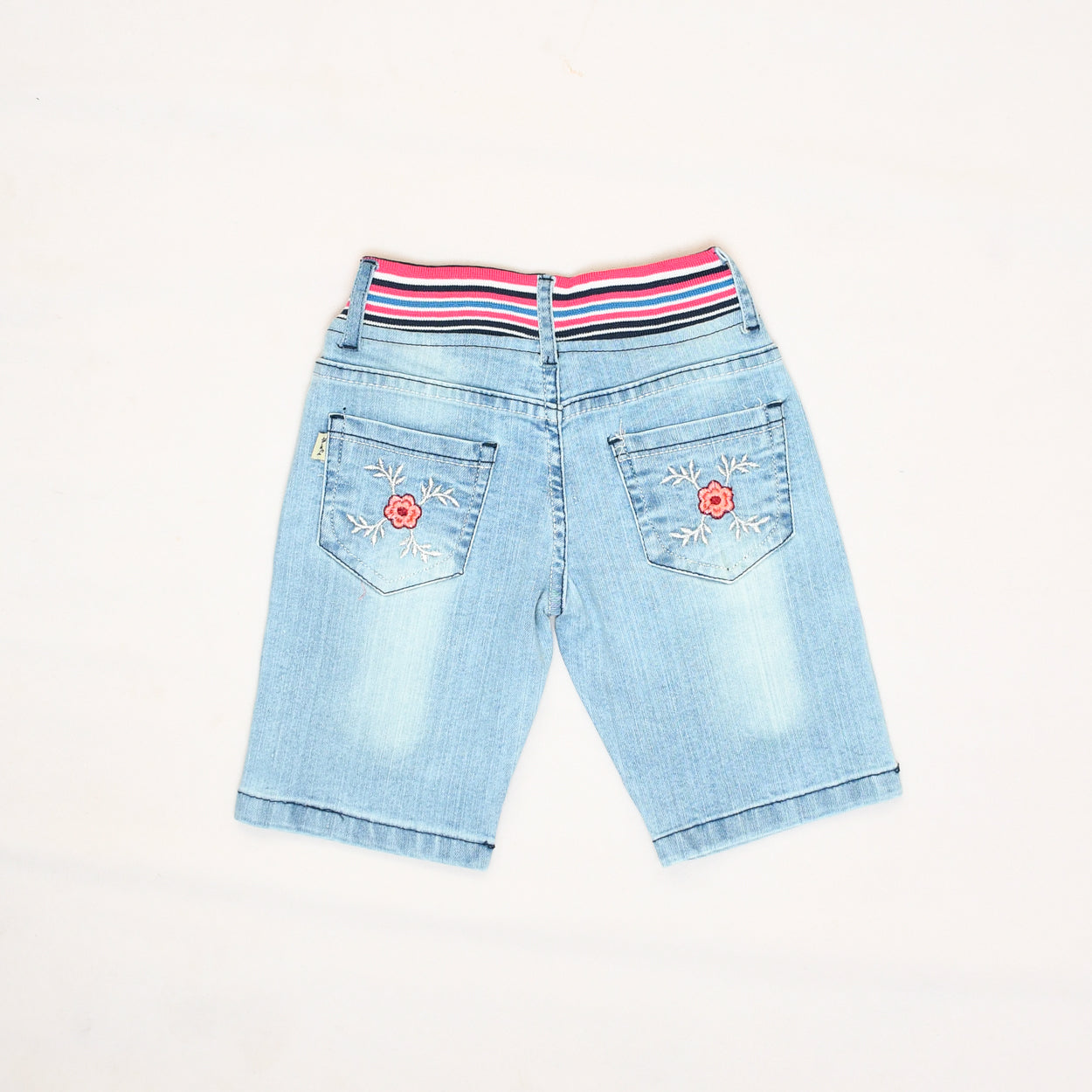 EMBROIDERED DENIM GIRLS SHORTS