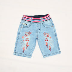 EMBROIDERED DENIM GIRLS SHORTS