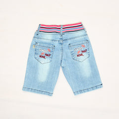 EMBROIDERED DENIM GIRLS SHORTS