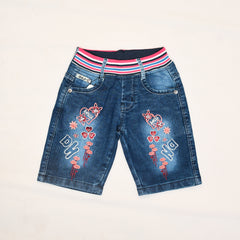 EMBROIDERED DENIM GIRLS SHORTS