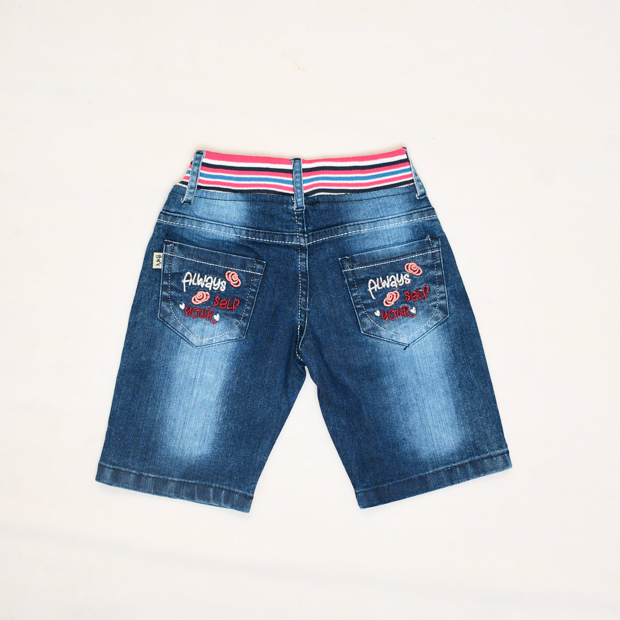 EMBROIDERED DENIM GIRLS SHORTS