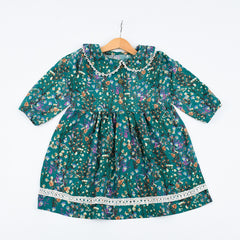 Baby Collar Elasticated Sleeves Frock