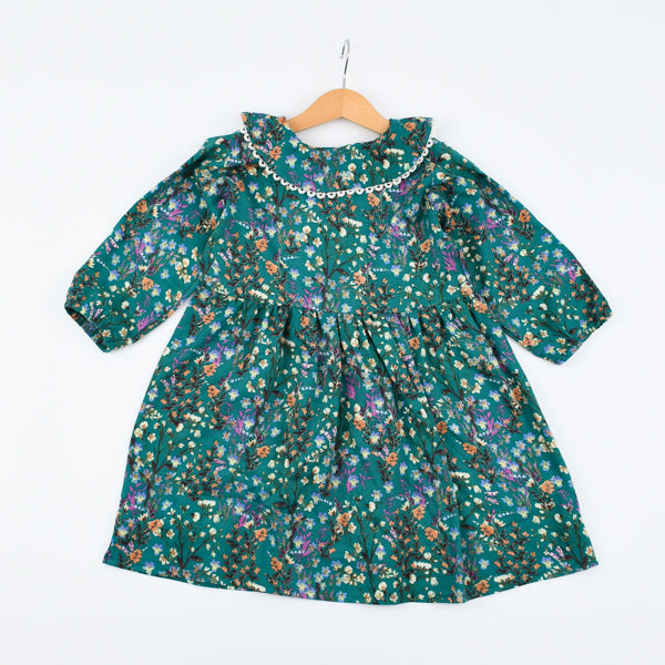 Baby Collar Elasticated Sleeves Frock