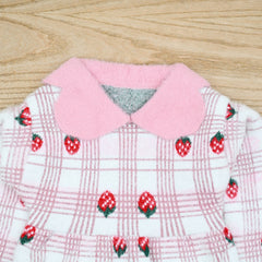 Strawberries Frock Style Girls Sweater