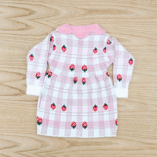 Strawberries Frock Style Girls Sweater