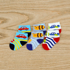 New Born Soft Feel Cars Socks Set