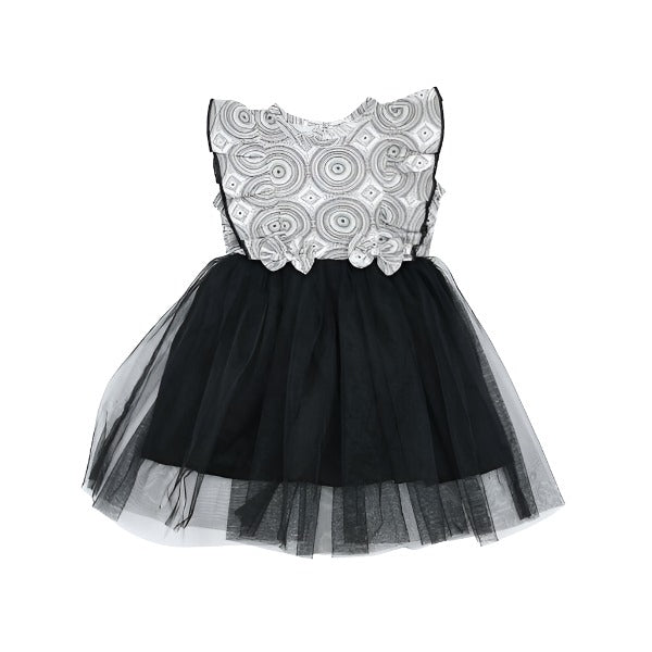 Front Ruffle Sleeveless Cotton Mesh Tutu Frock