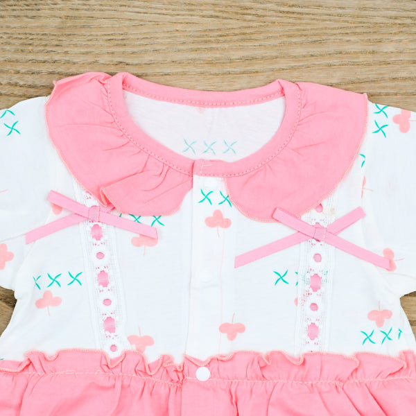 Floral Cross Bow Baby Girl 100% Cotton Premium Quality Romper