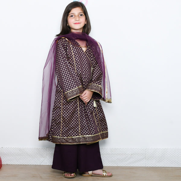 Multipanel Angrakha Shirt, Trouser & Dupata Dress