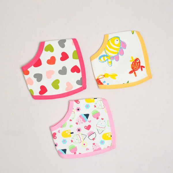 Just of Love 3-Pieces Multi Color Different Designs Bib Set