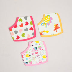 Just of Love 3-Pieces Multi Color Different Designs Bib Set