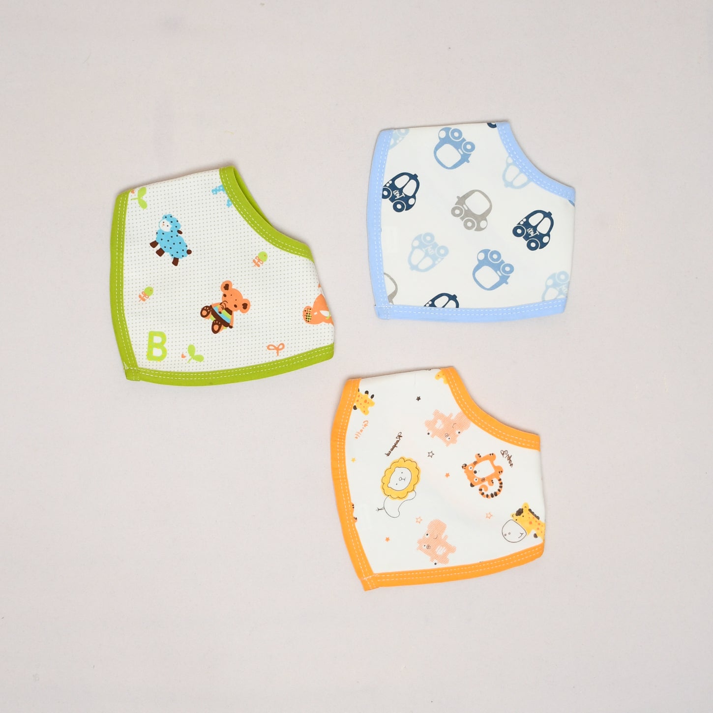 Just of Love 3-Pieces Multi Color Different Designs Bib Set