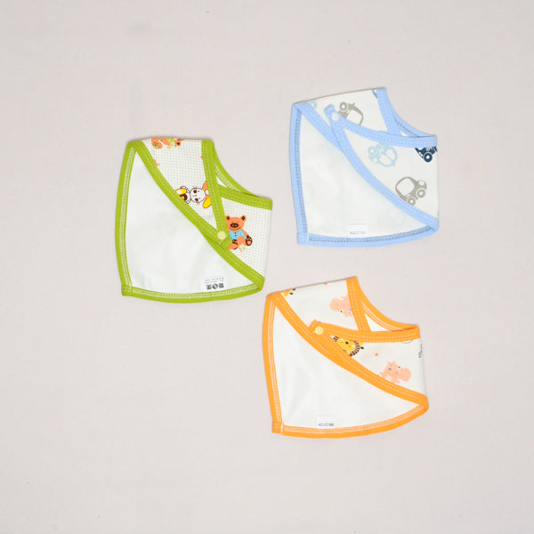 Just of Love 3-Pieces Multi Color Different Designs Bib Set