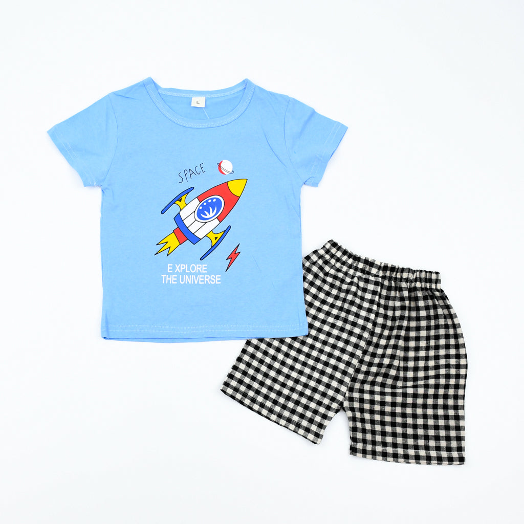 Space Tour 2 Piece Boys Shirt and Shorts Set