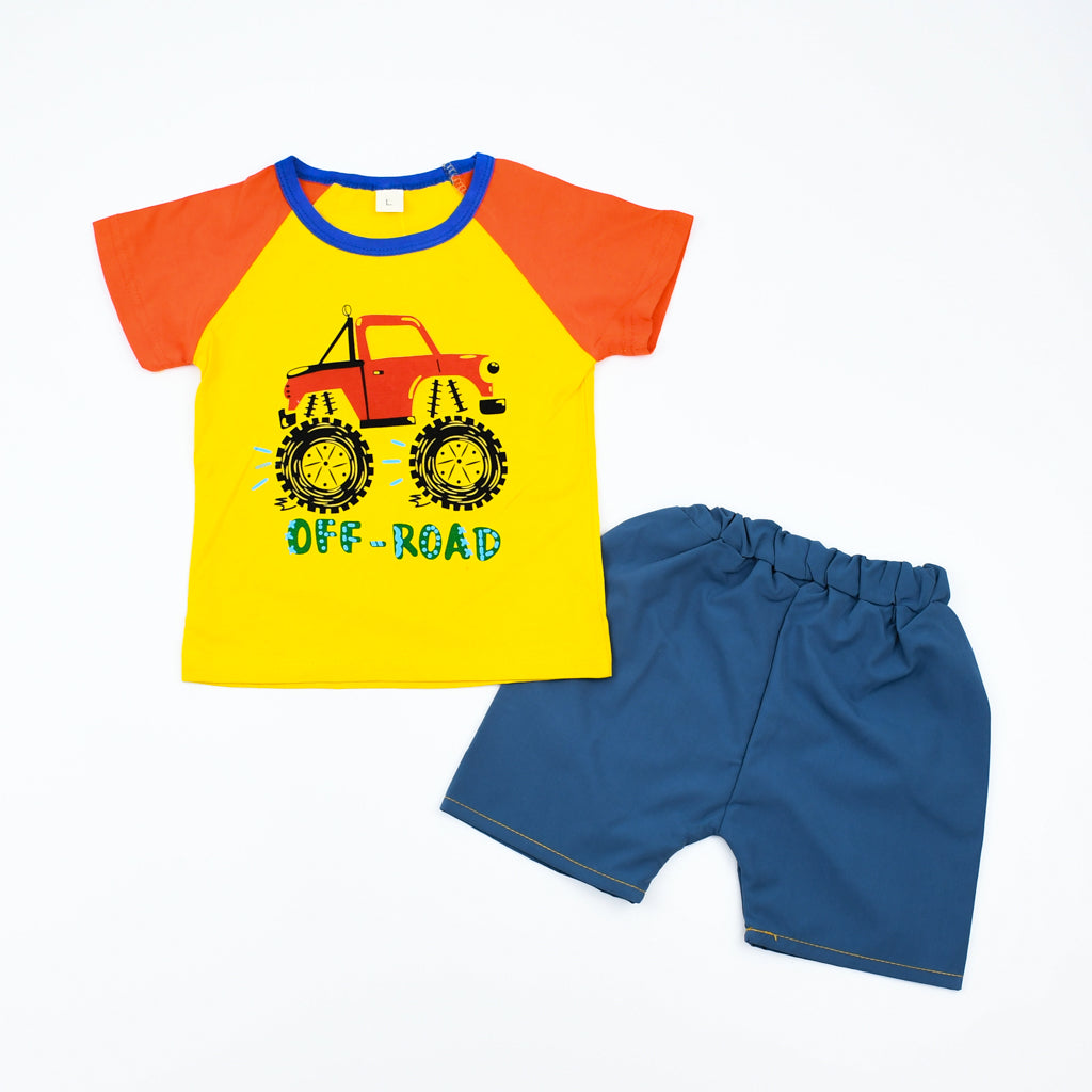 Off Road 2 Piece Boys Shirt and Shorts Set