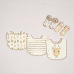 Hudson Baby Giraffe 5-Pieces Bib Set