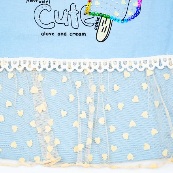 Sequin Decor Ice Cream Girls T- Shirt