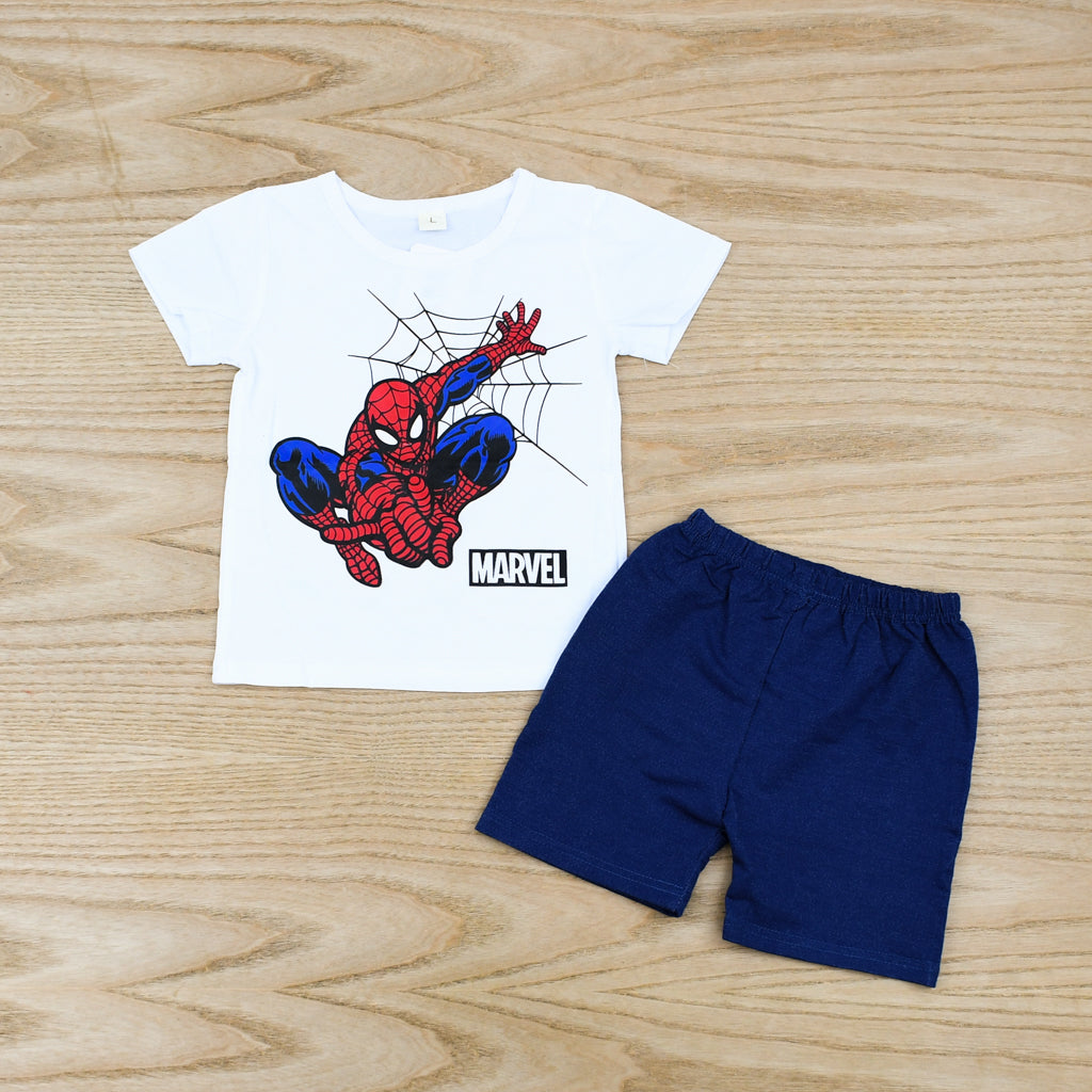 Spider Man 2 Piece Boys Shirt and Shorts Set