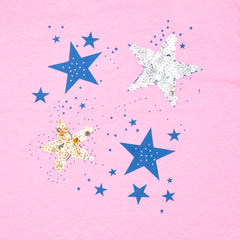 Sequin Star Pattern Girls T-Shirt