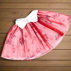 Ruffle Sleeves Top Mesh Overlay Skirt & Headband Girls Dress