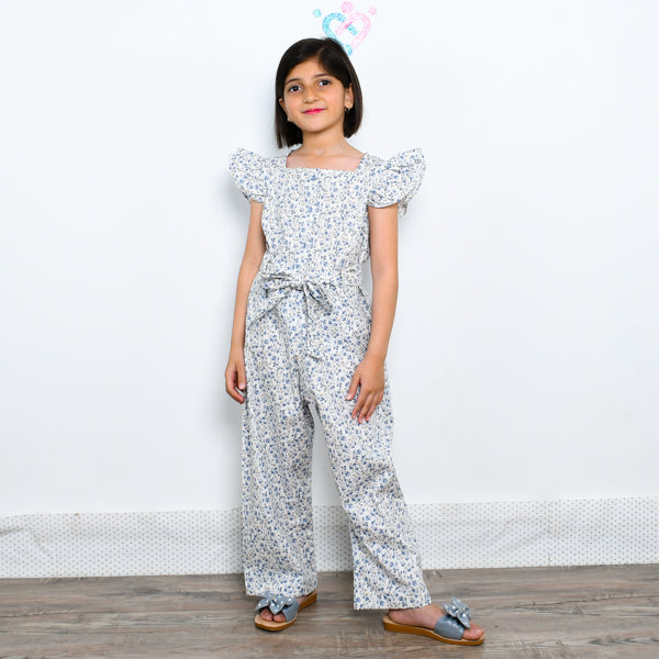 Butterfly Sleeves Belted Jumpsuit