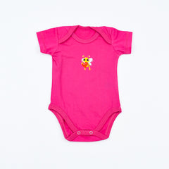 Baby Girl One Color Short Sleeves 100% Cotton Body Suit