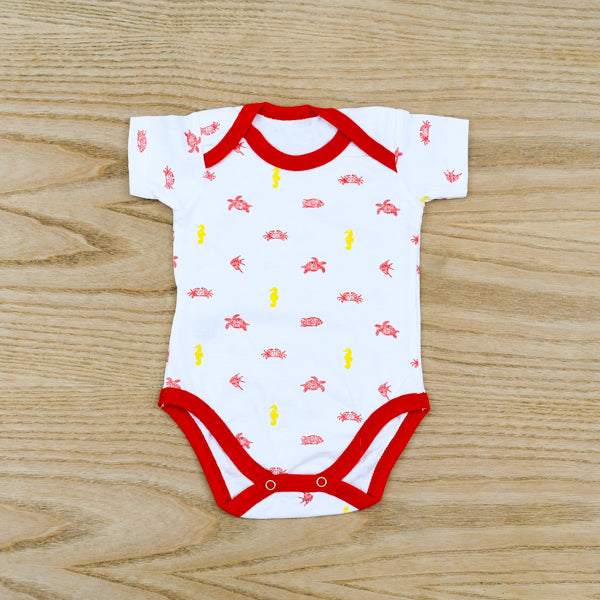 Baby Girl Baby Boy Printed Short Sleeves 100% Cotton Body Suit