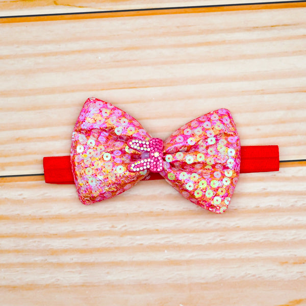 Girl Sequin Bow Tie Headband