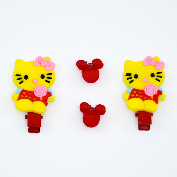 Hello Kitty Pair of Four (2 Pins with 2 Hair Catch)