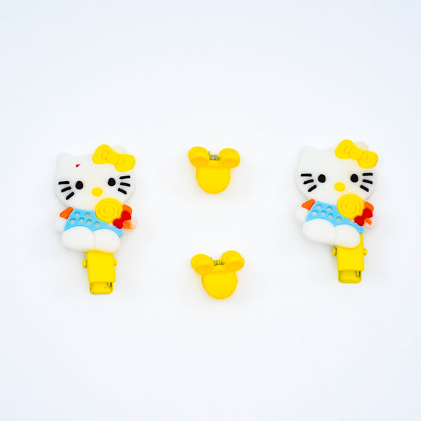 Hello Kitty Pair of Four (2 Pins with 2 Hair Catch)