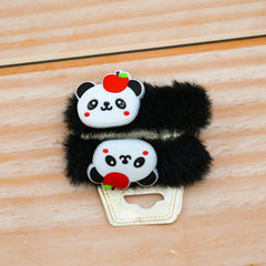 Little Panda Stylish & Fashionable Fancy Faux Fur Girls Hair Scrunchies Set