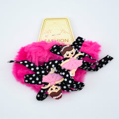 Princess Style Stylish & Fashionable Fancy Faux Fur Girls Hair Scrunchies Set