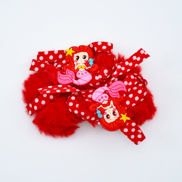 Princess Style Stylish & Fashionable Fancy Faux Fur Girls Hair Scrunchies Set