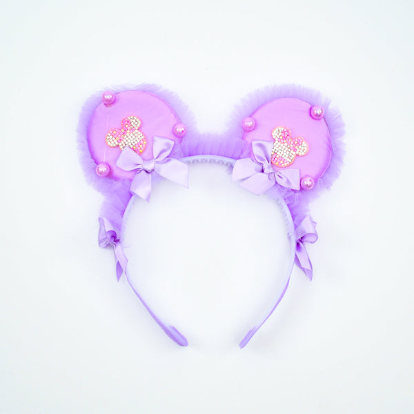 Stylish Minnie Style Crystal & Pearl Embellished Girls Hairband