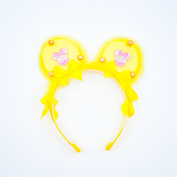 Stylish Minnie Style Crystal & Pearl Embellished Girls Hairband