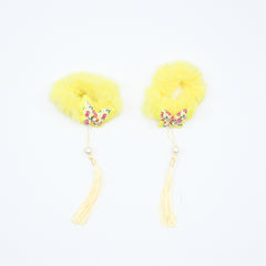 Butterfly Stylish & Fashionable Fancy Faux Fur Girls Hair Scrunchies Set