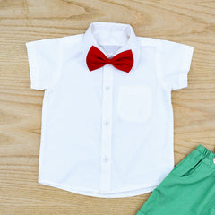 Boys Shirt Shorts & Suspenders Set