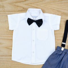 Boys Shirt Shorts & Suspenders Set