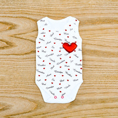 Baby Girl Baby Boy Family Love Short Sleeves Cotton Body Suit