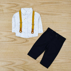 Shirt Pants 2 Piece Boys Suspenders Dress