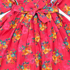 Marigold Blossom Ruffle Trim Belted Frock