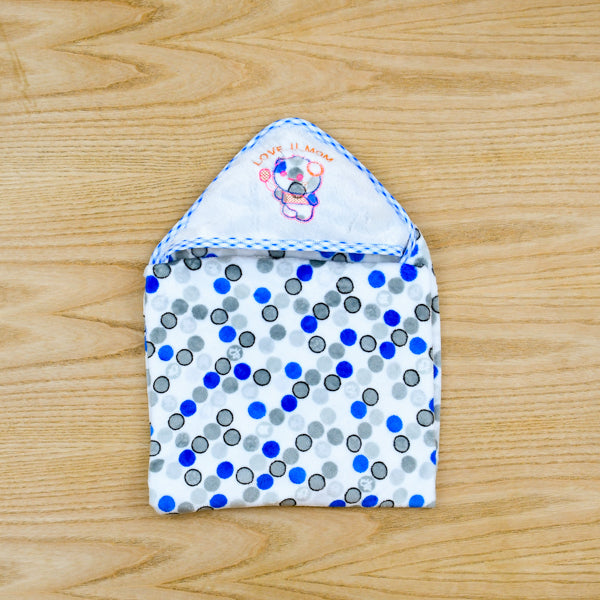 Hooded Polka Dots Unisex Baby Flannel Blanket