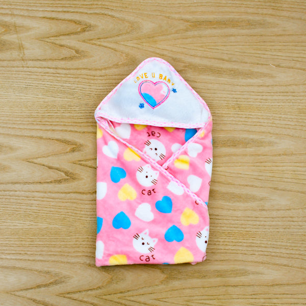 Hooded Hello Cat Unisex Baby Flannel Blanket