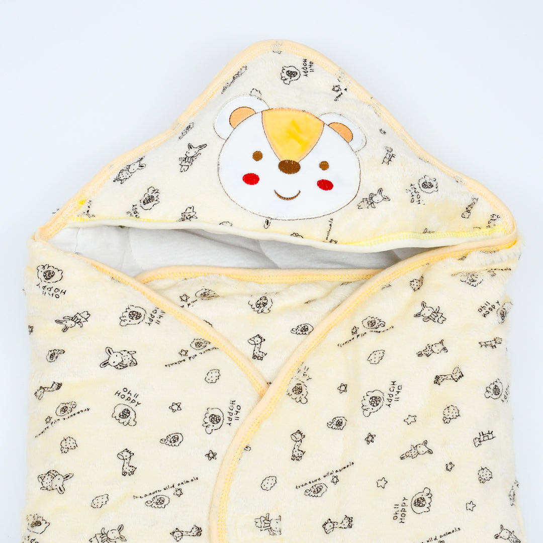 Newborn Baby Receiving Blanket Wearable Cute Bear Swaddle Blanket Flannel Quilted Sleeping Bag