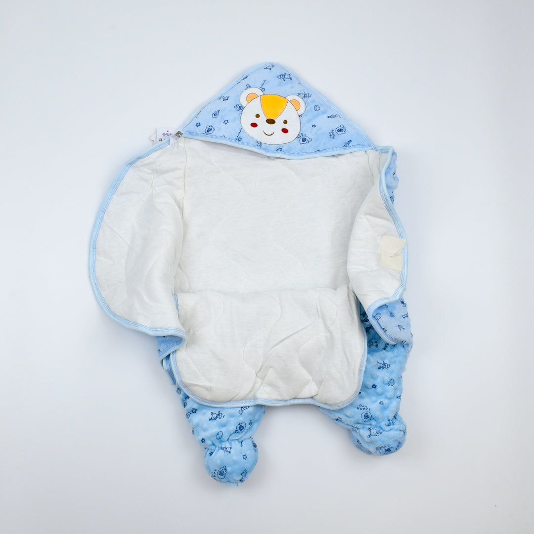 Newborn Baby Receiving Blanket Wearable Cute Bear Swaddle Blanket Flannel Quilted Sleeping Bag