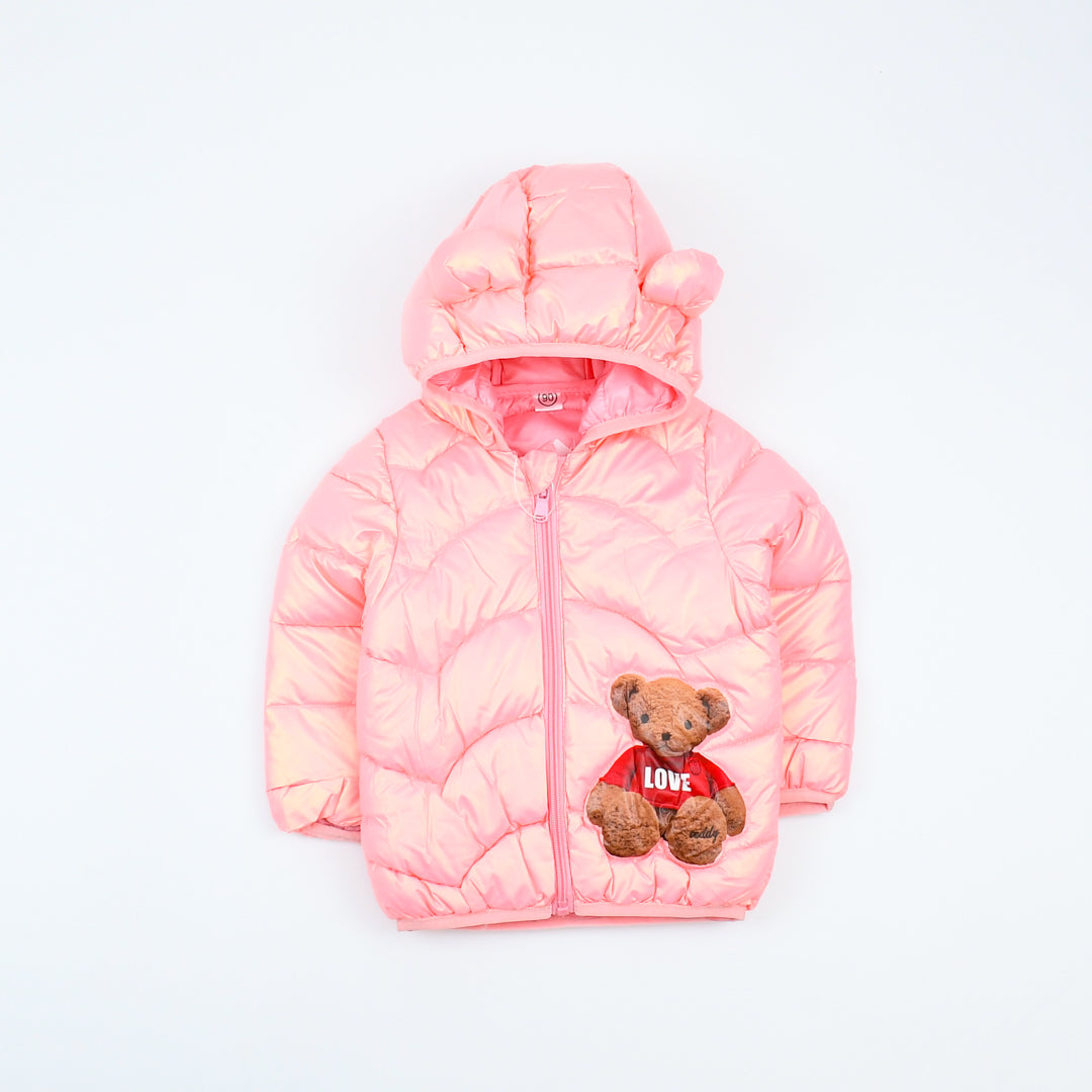 Toddler Jacket Kids Baby Boys Girls Winter Windproof Solid Bear Ears Hooded Outwear Coat Outwear