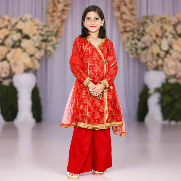 Block Print Laces Embellished Multipaneled Angrakha Style Shirt