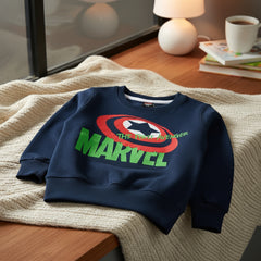 Navy blue sweatshirt with Marvel logo 